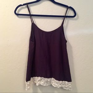 Plum Top With Lace Detailing